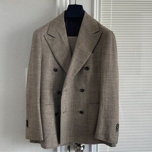 SuitSupply Check-Brown Double Breasted 38S